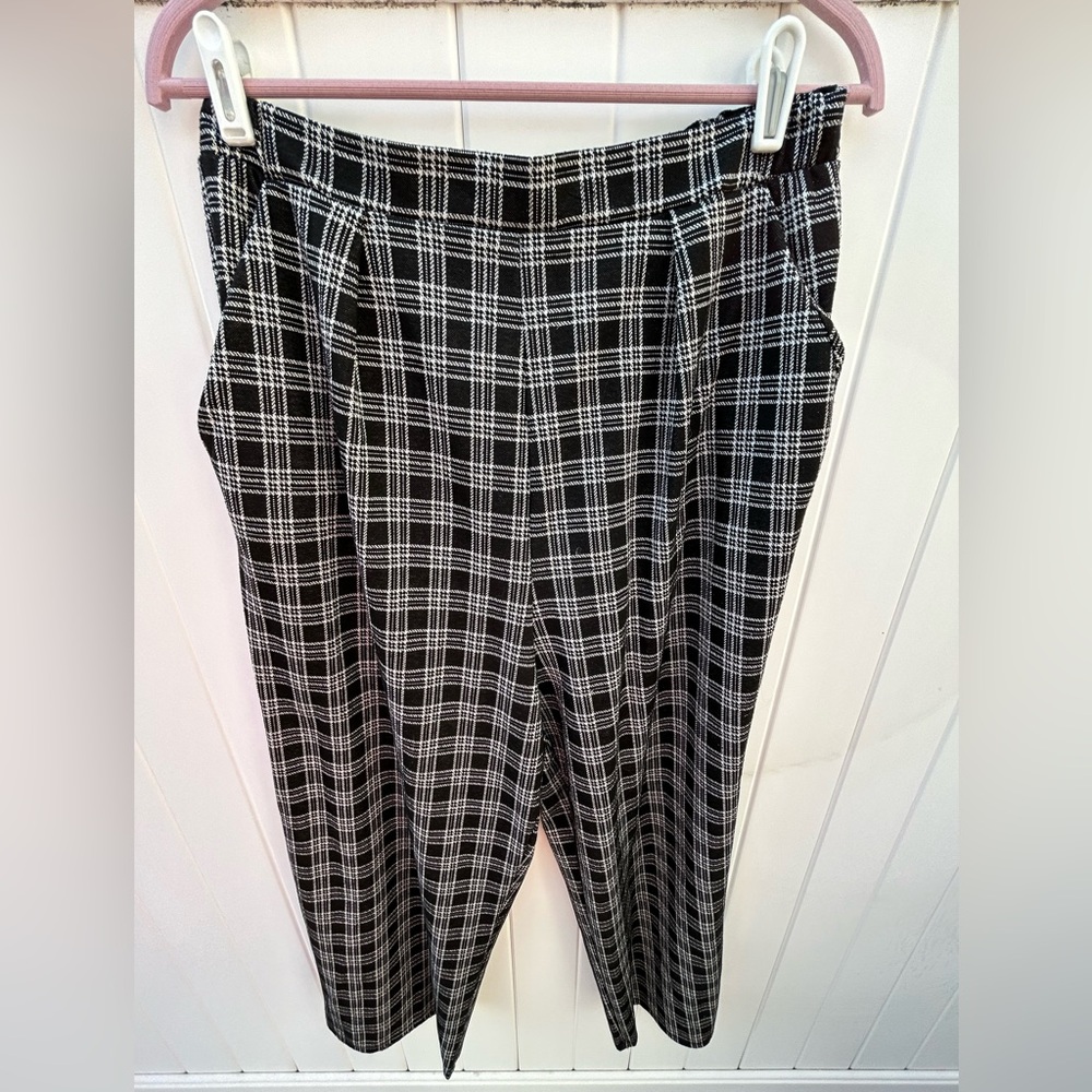 P.S. Kate Women’s Black and White Plaid Pants Size 1X